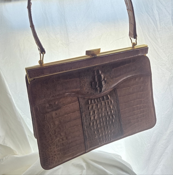 Vintage Genuine Crocodile Handbag - Picture 3 of 11